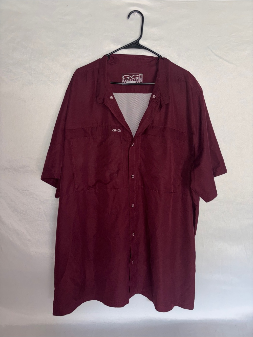 GG Collection Men's Short-Sleeve Button-Down Shirt - Burgundy